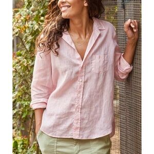 Frank & Eileen Eileen Classic Linen Shirt In Blush Size XS